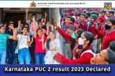Karnataka PUC 2 result 2023