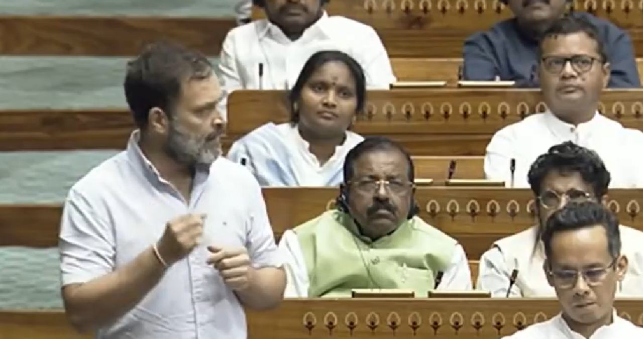 Rahul Gandhi speaks on the Women Empowerment Bill 2023 in the new Parliament Building. (Photo Credit: X/INCindia)