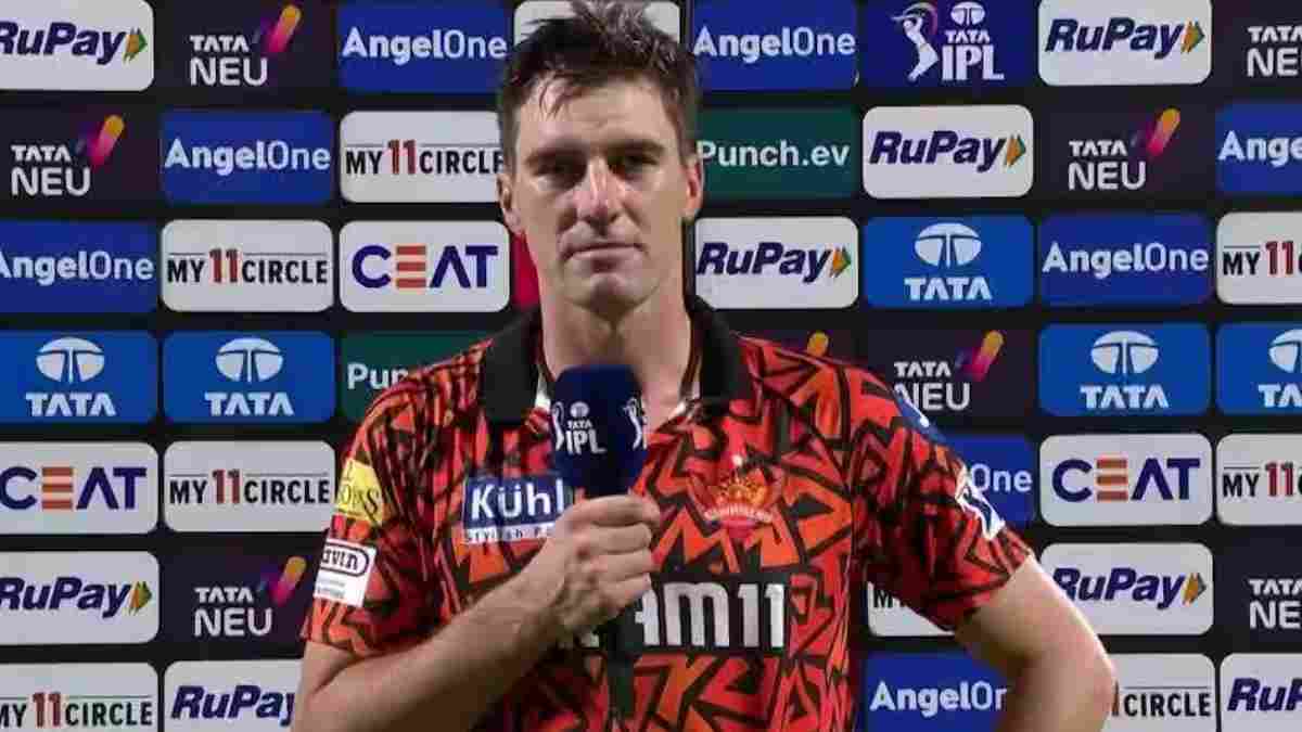 Pat Cummins in post-match presentation