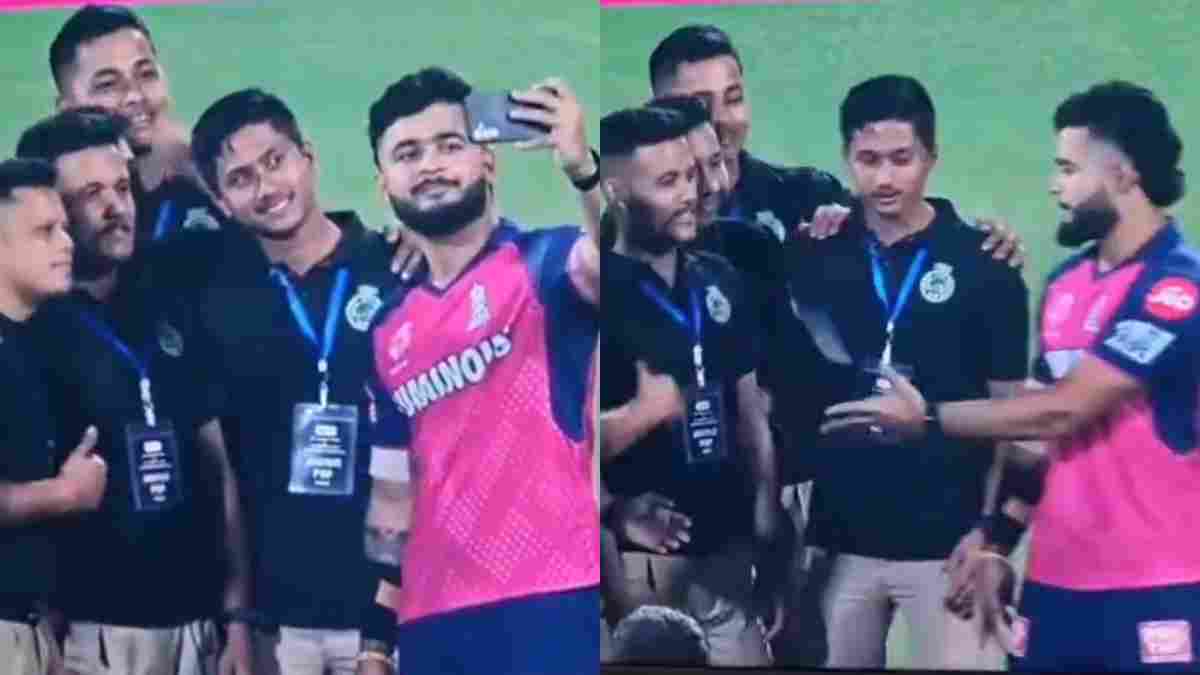 Riyan Parag throws back phone at groundstaff after clicking a selfie